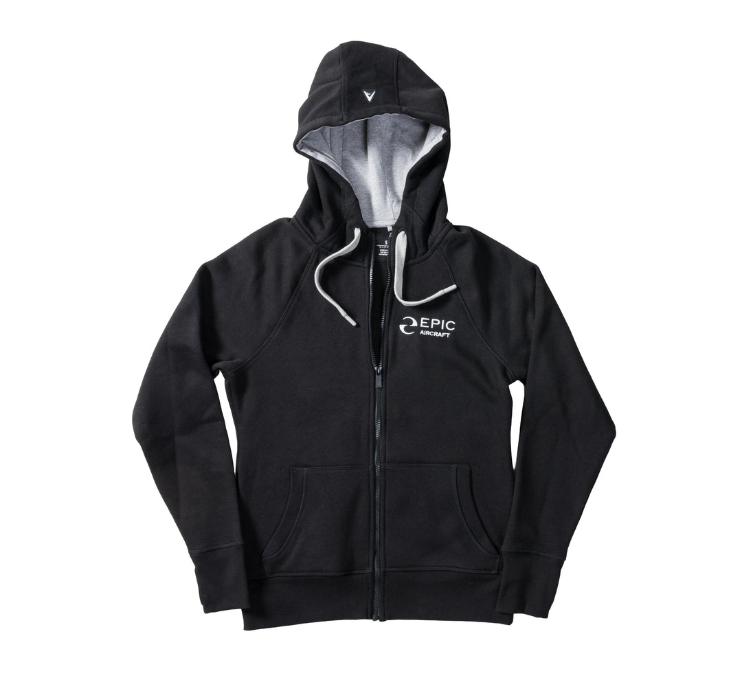 Women's Full Zip Hoodie-Black