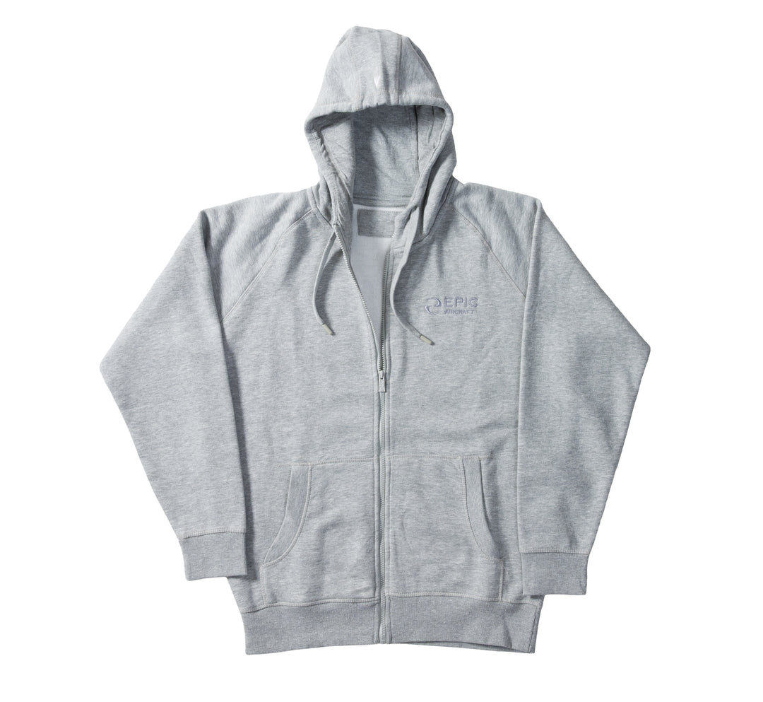 Men's Full Zip Hoodie-Heather Grey