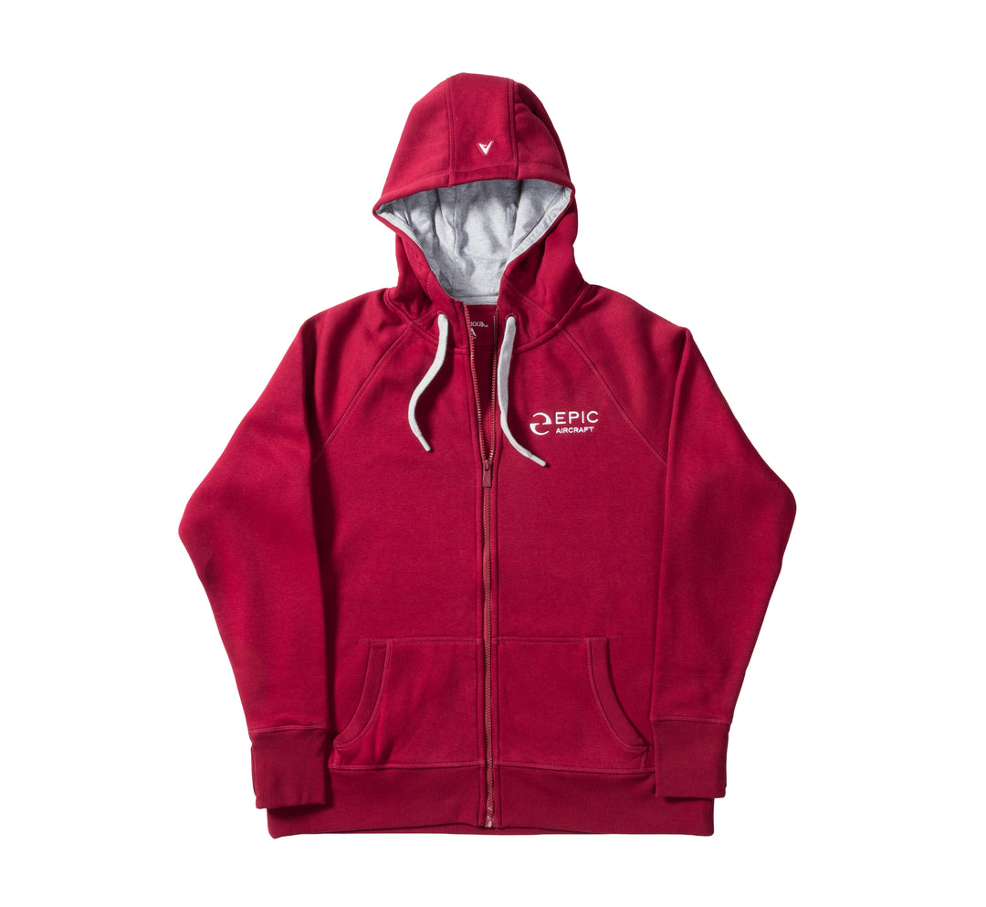 Women's Full Zip Hoodie-Red